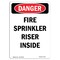 Signmission OSHA Danger Sign, Fire Sprinkler Riser Inside, 14in X 10in Rigid Plastic, OS-DS-P-1014-V-2374 OS-DS-P-1014-V-2374 - alternate 1